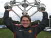Ben holds up the Atomium